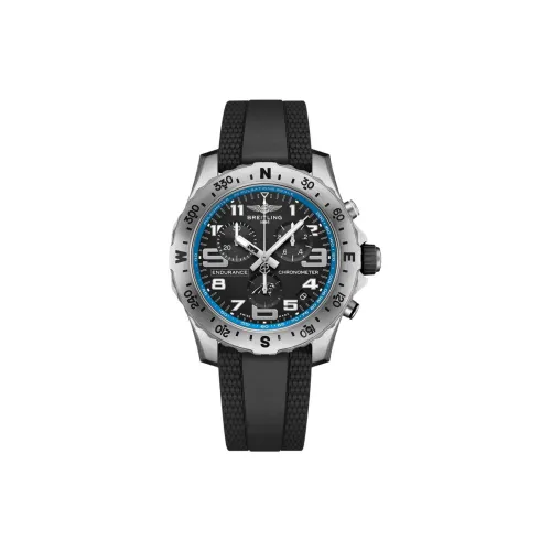 Breitling Professional Collection Кварцевый механизм Мужские часы Часы 44 мм Черный циферблат Титановые корпуса часов Резиновый ремешок