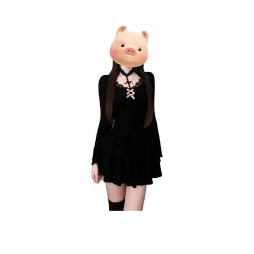 Flowers in water Длинное платье с длинными рукавами Женское