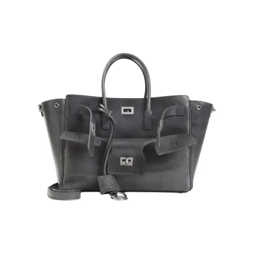 Balenciaga Bel Air Кожа Сумка Тоут Маленькая Женская Серого цвета