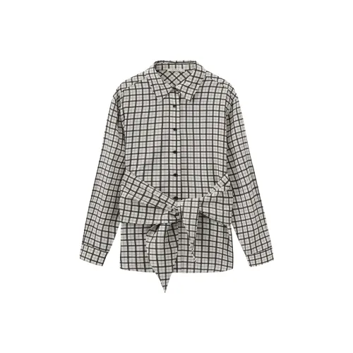 CUBIC Бежево-серый В клетку Женские Рубашки