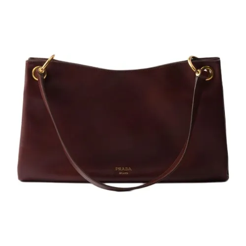 PRADA Etude Телячья кожа Сумка через плечо Большая Женская Цвет Burnt