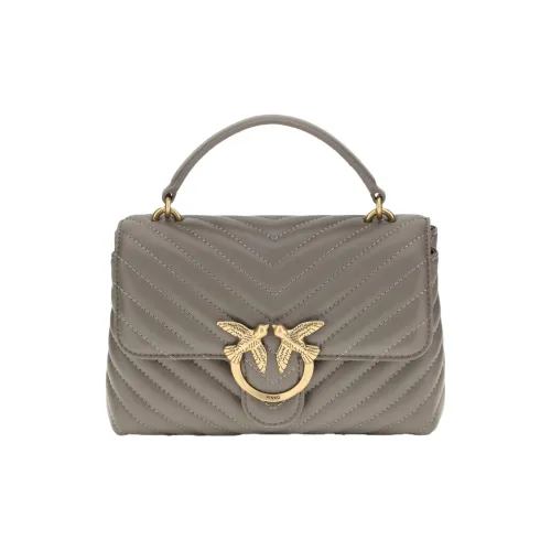 PINKO Love Series Телячья кожа Одно плечо Сумка Мини Женская Серый