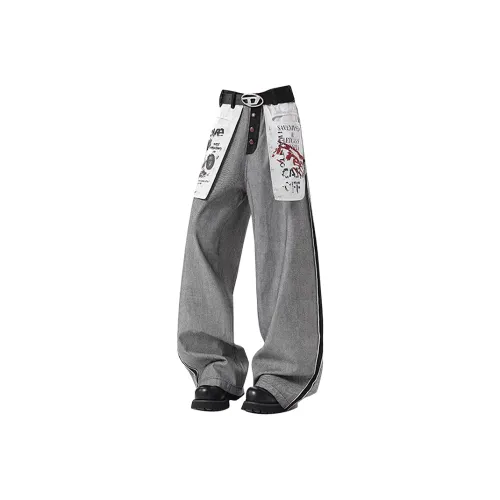 SNEIKLAU Черный Унисекс Джинсы