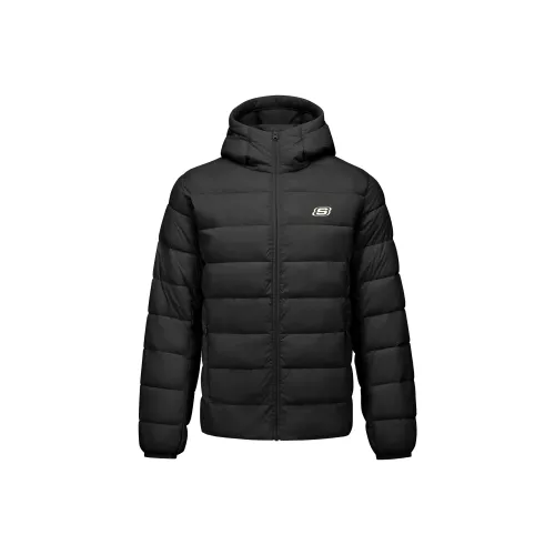 Skechers Хлопковый пуховик унисекс угольно-черный