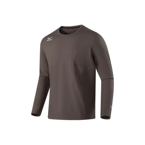 Mizuno На открытом воздухе Термическая Круглый вырез Студенческая Рубашка для Коммутирования Спортивный Толстовка Унисекс