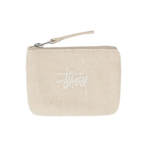 Stussy Хлопок Монета Кошелек Стандартный Унисекс Бежевый