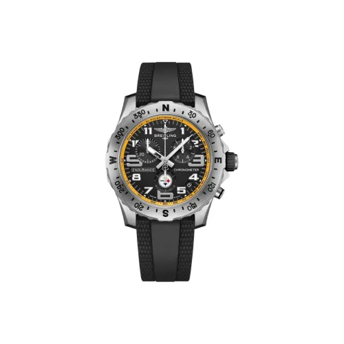 Breitling Professional Collection Кварцевый механизм Мужские часы Часы 44 мм Черный циферблат Титановые корпуса часов Резиновый ремешок
