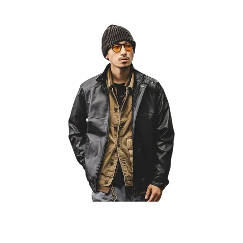 JIELEINUO Мужские кожаные куртки