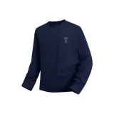 100% cotton, длинные рукава, темно-синий (с текстурированным обрезом и логотипом в виде буквы на груди)