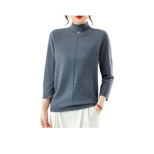 MJ Осенний Длинный Рукав Шерстяной Свитер Рубашка Женская