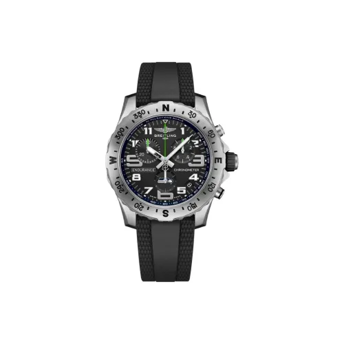Breitling Professional Collection Кварцевый механизм Мужские часы Часы 44 мм Черный циферблат Титановые корпуса часов Резиновый ремешок