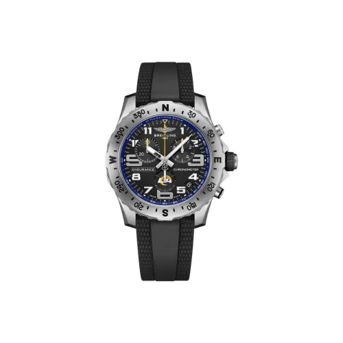 Breitling Professional Collection Кварцевый механизм Мужские часы Часы 44 мм Черный циферблат Титановые корпуса часов Резиновый ремешок