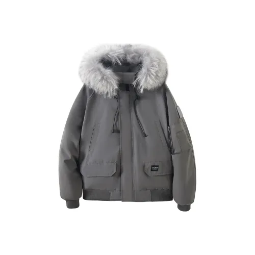 QYPRF Серый хлопковый пуховик Женские пуховики (пуховики)