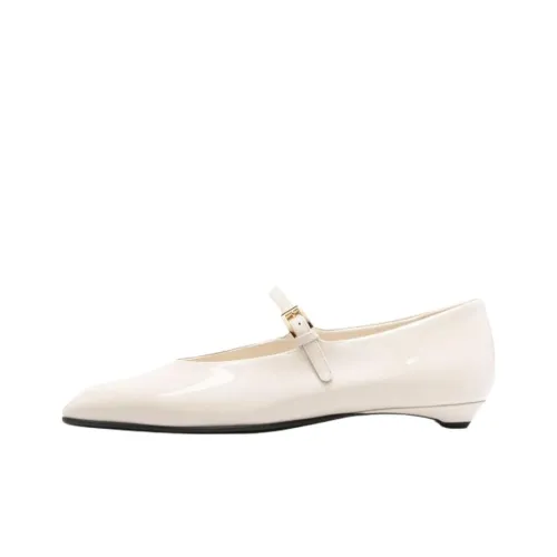 PRADA Туфли Mary Jane с плоской подошвой Женские Белые
