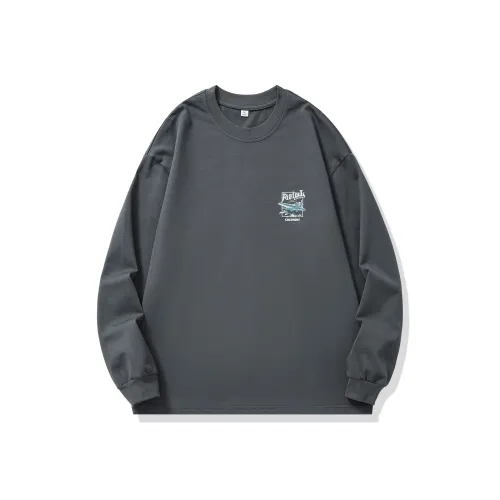 QIANJINNIU Темно-серый Унисекс T-рубашки