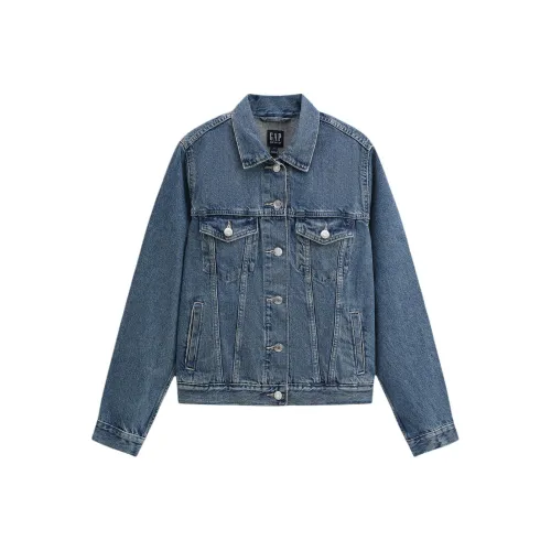 GAP совместный бренд Средняя стирка Женские джинсовые куртки