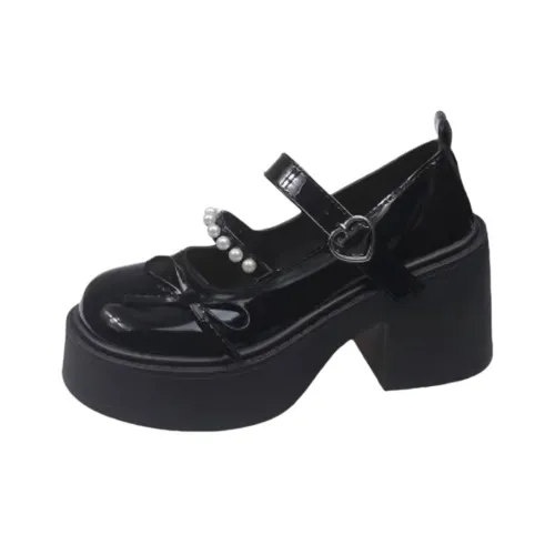 Wuji Квадратный каблук Бант Mary Janes Женские