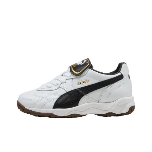 PUMA King Indoor Низкий Топ Детская Футбольная Обувь Белый Черный Подростки