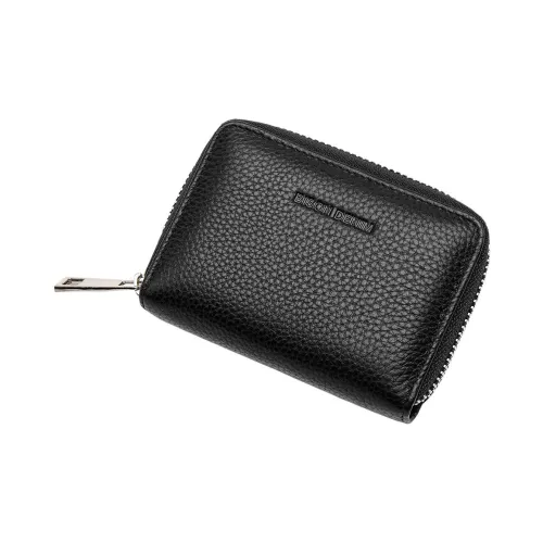 BISON DENIM Коровья кожа Держатель для карт Стандартный Унисекс Черный