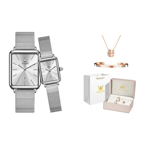 OLEVS Minimalist Series Кварцевый механизм Стальной ремешок Часы Унисекс Белый циферблат