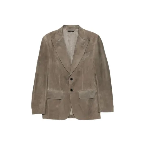 TOM FORD Светло-серый Мужская кожаная куртка