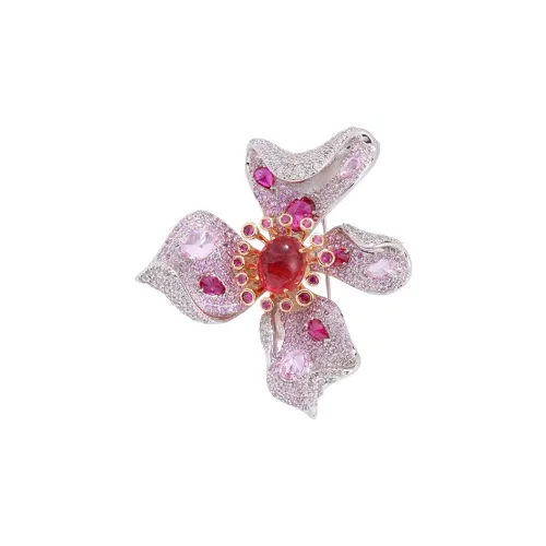 Фиолетовый медный сплав броши женские