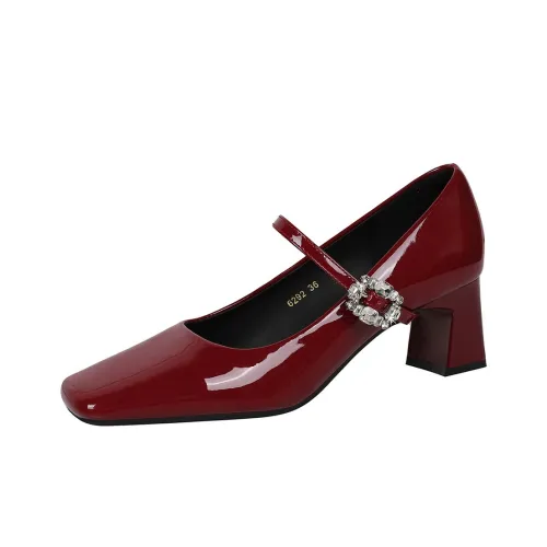 Dunnu Грубый каблук Мэри Джейн Женские туфли