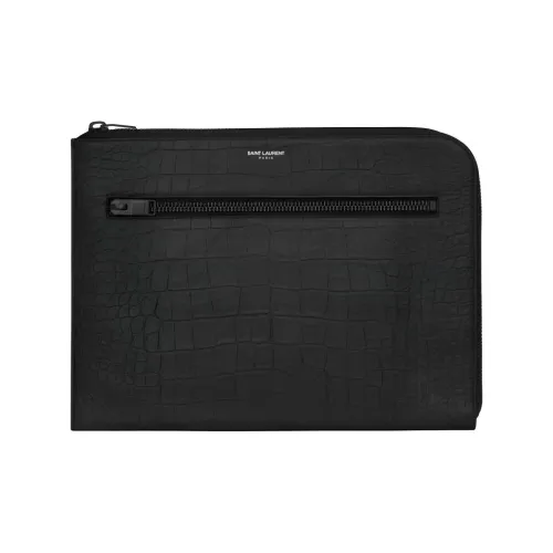 SAINT LAURENT Овчина Клатч Мужской Черный