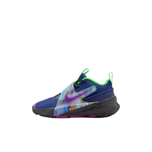 Nike Team Hustle D 12 Low Топ Детские Баскетбольные Кроссовки Синий-Фиолетовый