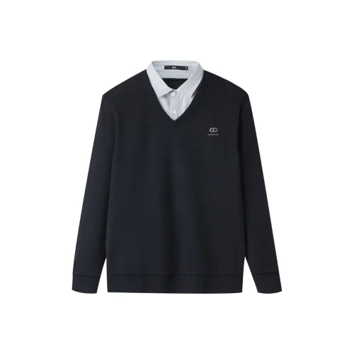 HLA Темно-синий 69 Мужской Трикотаж