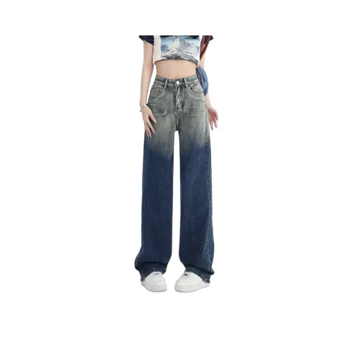 ACHIEVE ACHV Градиент Синий Длинные Брюки Унисекс Джинсы