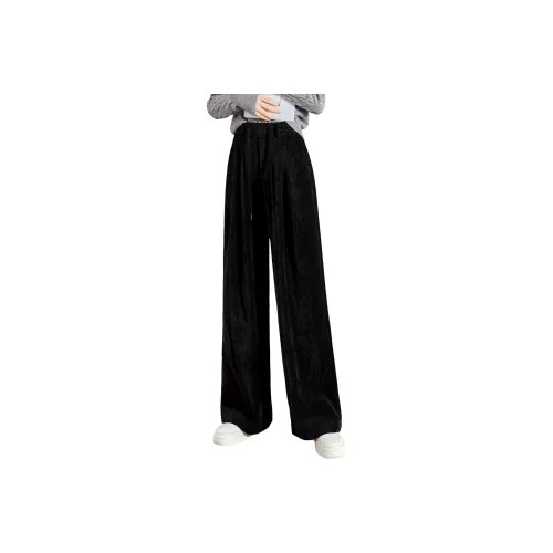 TOUCH Угольно-черные Женские Повседневные Брюки