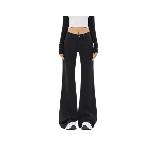 ACHIEVE ACHV Черный Серый Цвет Длинный Брюки Женские Джинсы