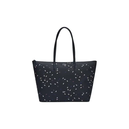 LACOSTE PVC Тоут Сумка Сумка для покупок Сумка на плечо Большая женская Черно-синяя