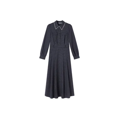 XIANGYING Длинное платье с длинными рукавами женское