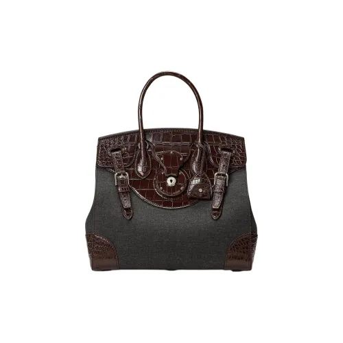 Polo Ralph Lauren Soft Ricky Шерсть Одно плечо Сумка Женская Мокко и Средне-серый