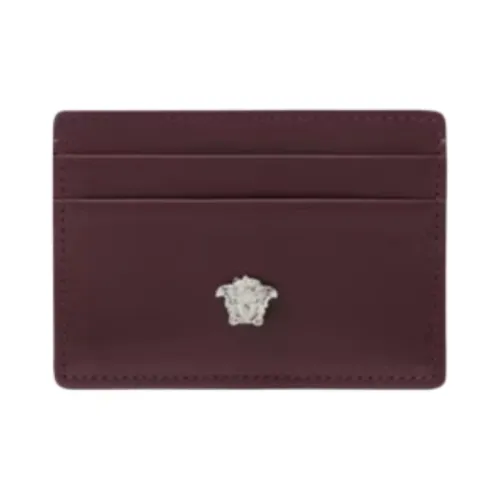 VERSACE La Medusa Телячья кожа Держатель для карт Мужской Бордовый