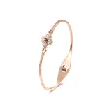 Браслет с четырехлистным клевером (розовое золото)