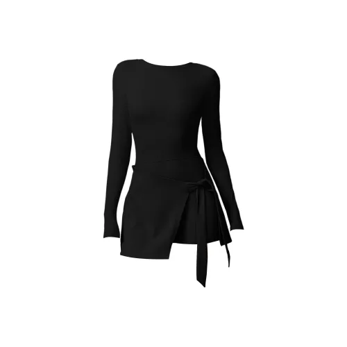 Jiao Ni Кружево Up Гладкая спина Перо Теннис Юбка Женские