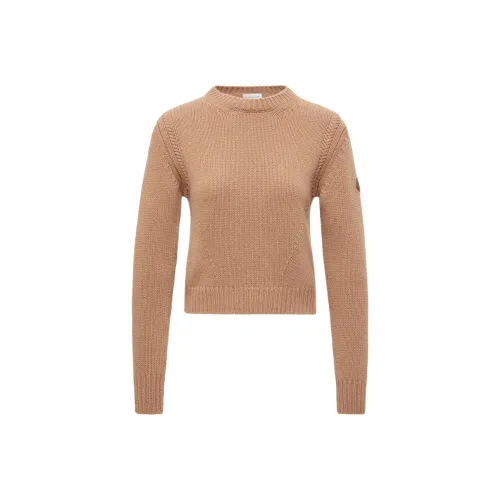 Moncler Шерсть и кашемир Свитер Логотип Круглый вырез Длинный рукав Женские