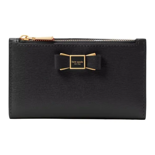 Kate Spade Кожа Монетница Кошелек Маленький Женский Черный