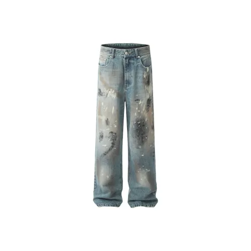 SHIGEYIXIANSHENG Синий Унисекс Джинсы