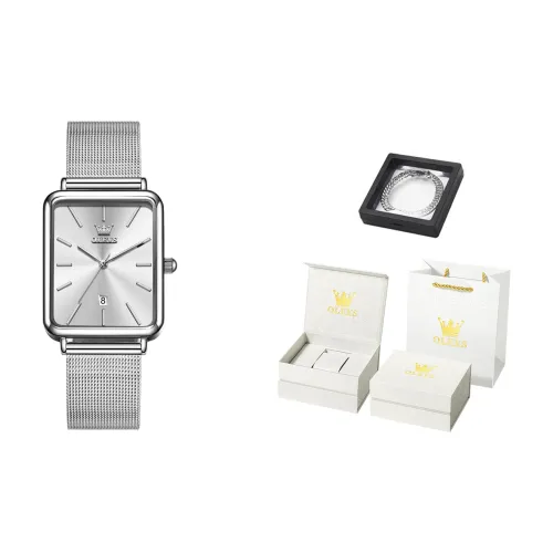 OLEVS Minimalist Series Кварцевый механизм Стальной ремешок Часы Мужские Белый циферблат