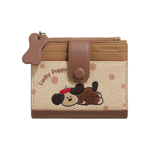 TOUTOU Синтетическая кожа Кошелек Обычный Женский Какао-молочный Чай Абрикос