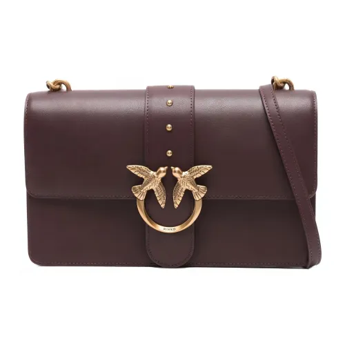 PINKO Сумка через плечо из коровьей кожи женская бордового цвета