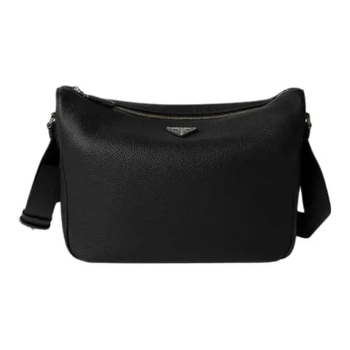 PRADA Сумка через плечо из коровьей кожи большая мужская черная