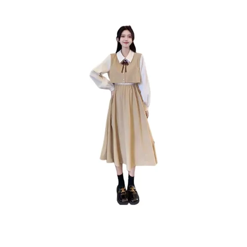 STYUW Длинное платье с длинным рукавом женское