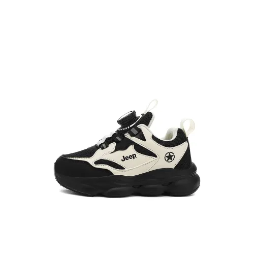 JEEP Endless Run Collection Детская беговая обувь Низкий топ Черный Белый Дошкольный