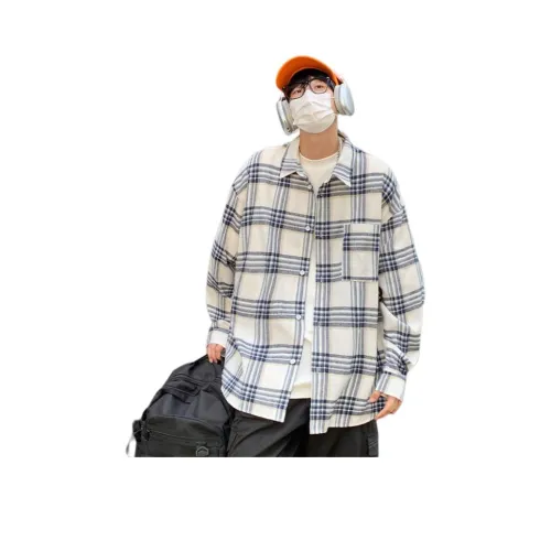 FOMOCE Белая рубашка в клетку унисекс