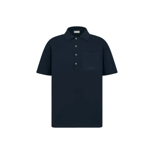 DIOR Морской Синий Мужская Поло